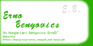 erno benyovics business card